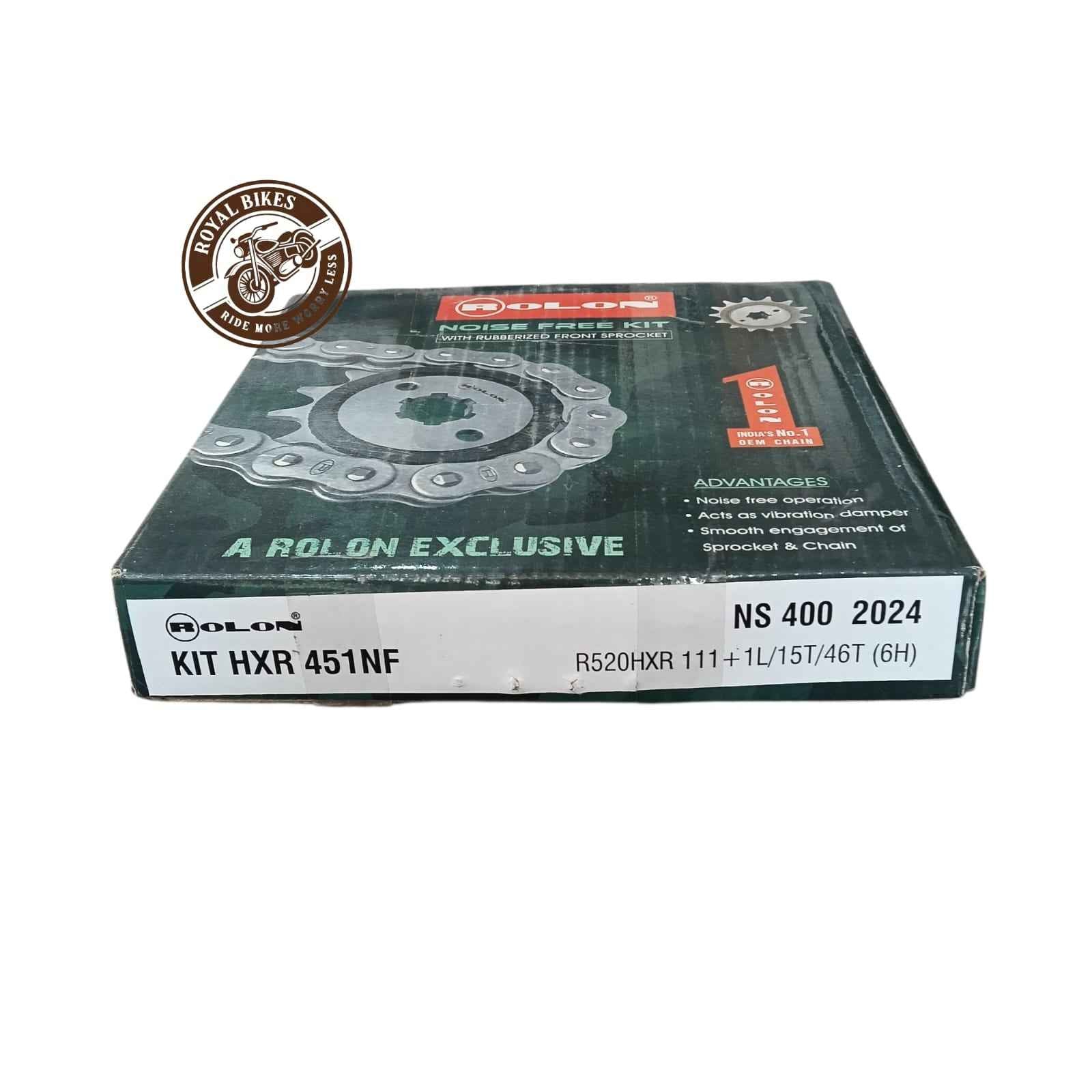 Rolon Chain Sprocket Kit HXR 451NF for Bajaj Pulsar NS400 2024