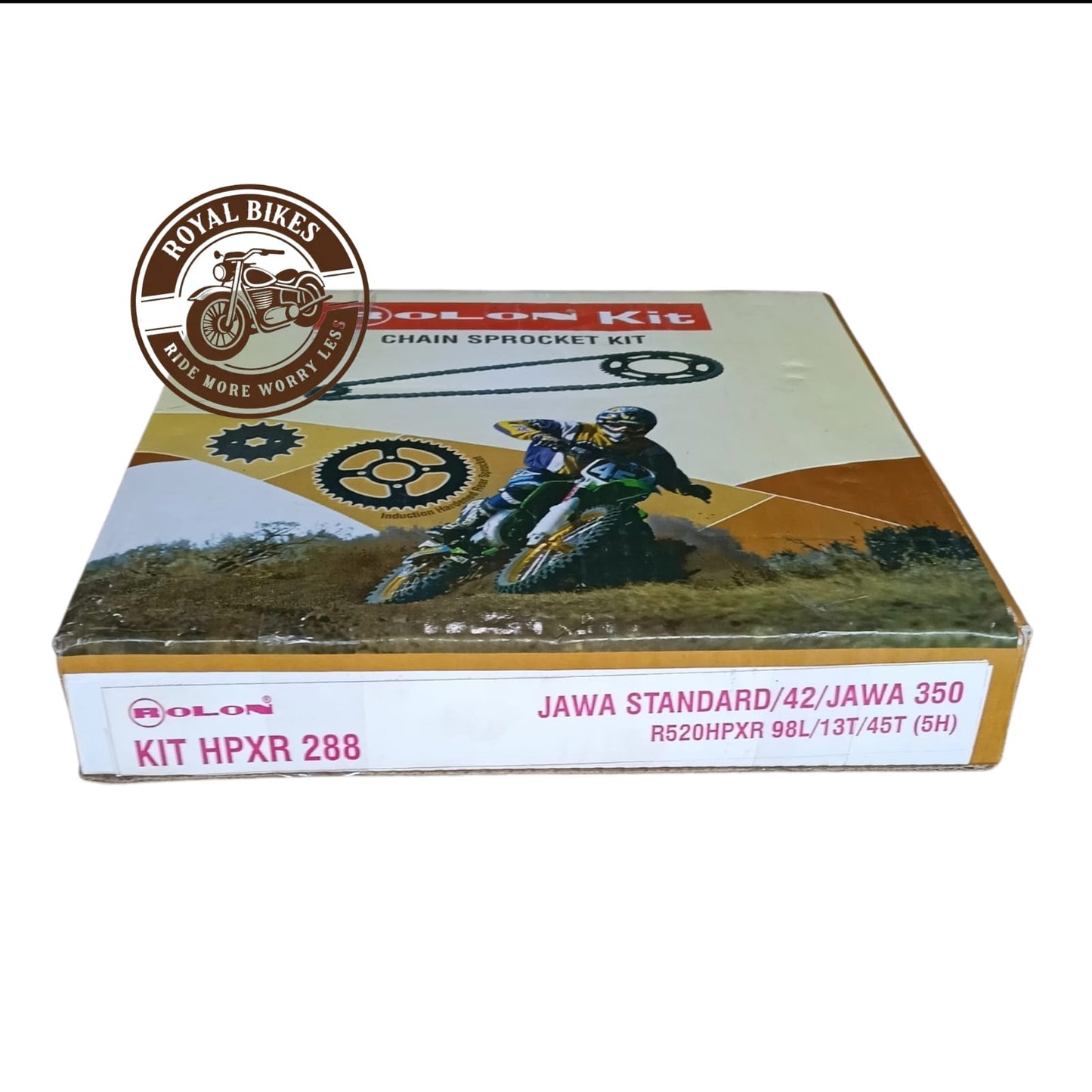 Rolon HPXR 288 chain sprocket kit for Jawa 350 Jawa Standard Jawa 42 R520HPXR 98L 13T 45T