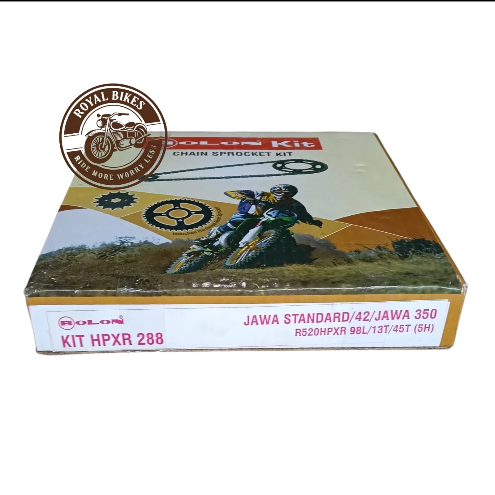 Rolon HPXR 288 chain sprocket kit for Jawa 350 Jawa Standard Jawa 42 R520HPXR 98L 13T 45T