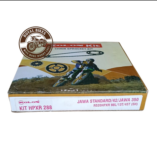 Rolon HPXR 288 chain sprocket kit for Jawa 350 Jawa Standard Jawa 42 R520HPXR 98L 13T 45T