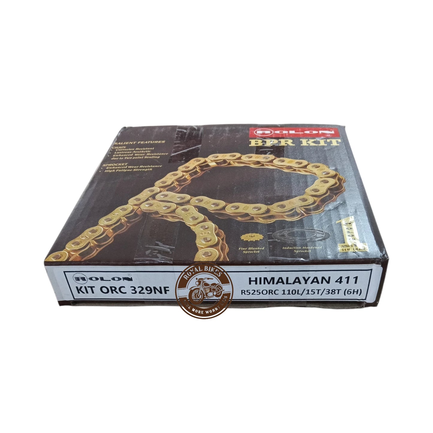 Rolon Brass Chain Sprocket Kit for Himalayan 411 (ORC 329NF)