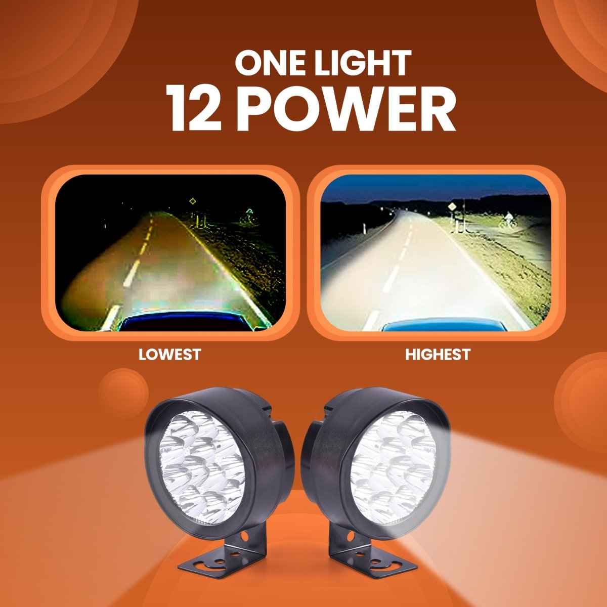LGP 12 LED ABS Motorcycle Fog Lamp Waterproof