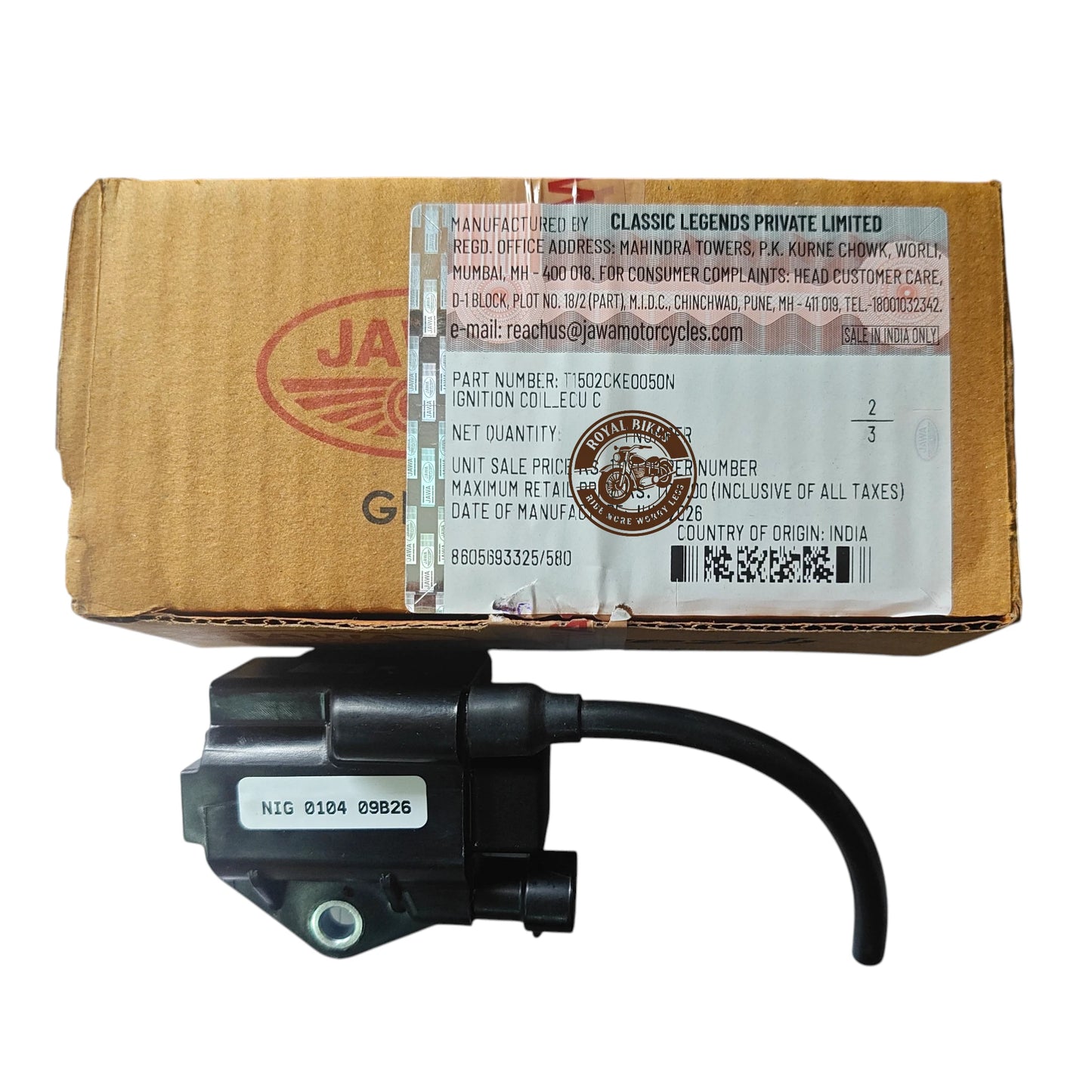 Jawa Yezdi Genuine Ignition Coil – OEM T1502CKE0050N